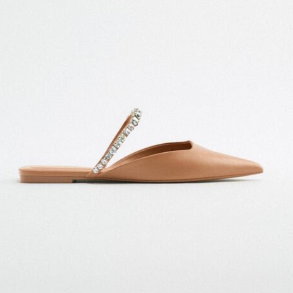 Zara Sparkly Trim Flats